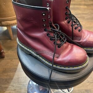 Dr. Martens Cherry Red Lace-Up Boots